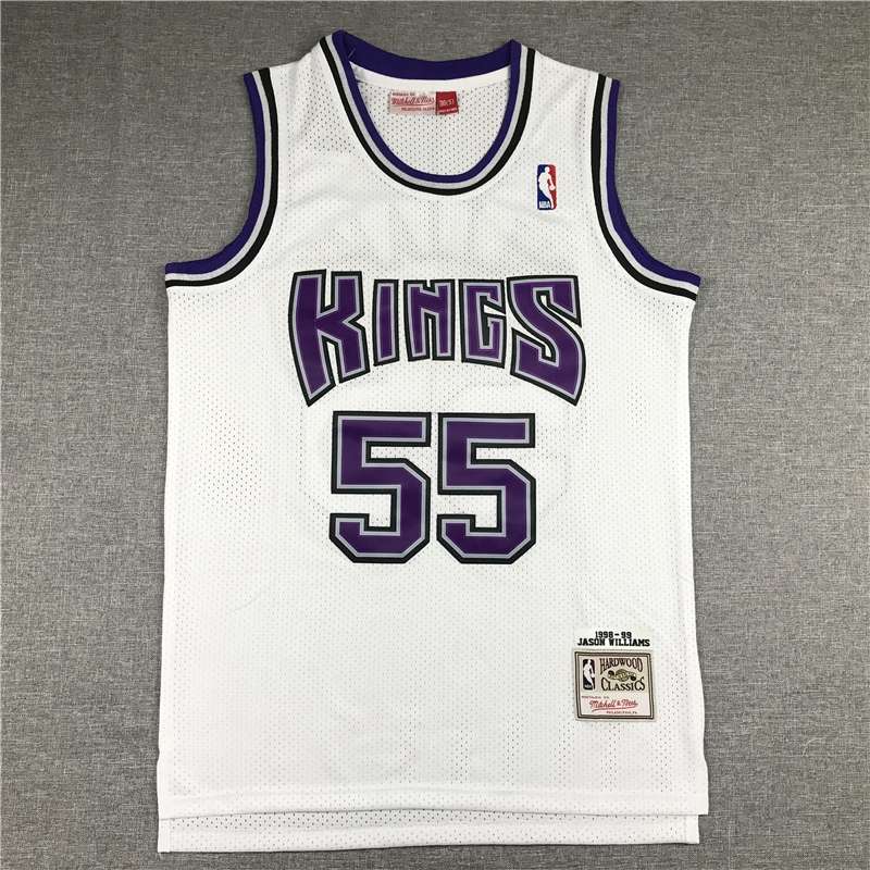 1998/99 Sacramento Kings WILLIAMS #55 White Classics Basketball Jersey (Stitched)