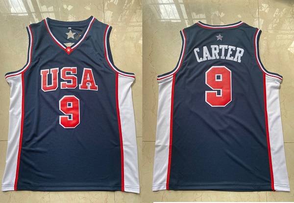 2000 USA CARTER #9 Dark Blue Classics Basketball Jersey (Stitched)