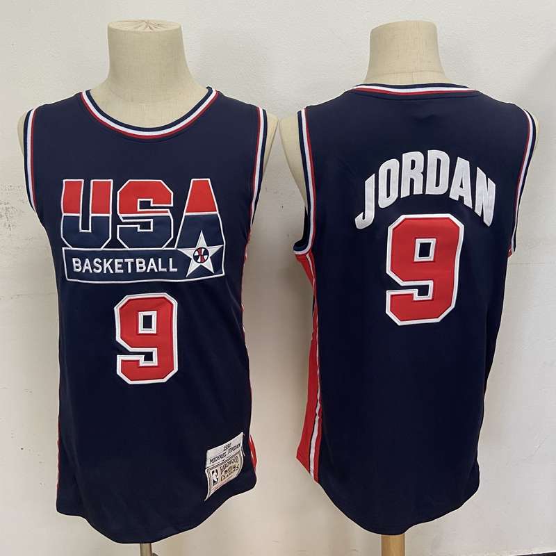 1992 USA JORDAN #9 Dark Blue Classics Basketball Jersey (Stitched)