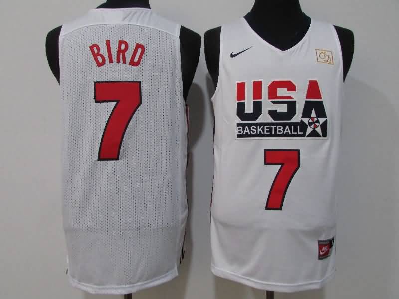 USA BIRD #7 White Classics Basketball Jersey (Stitched)