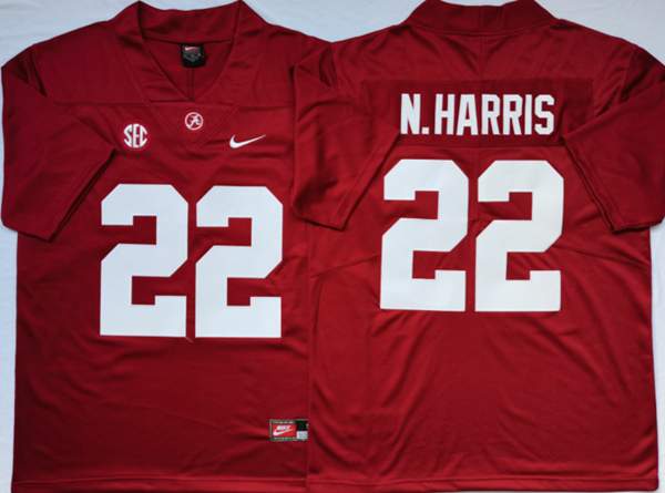 Alabama Crimson Tide N.HARRIS #22 Red NCAA Football Jersey