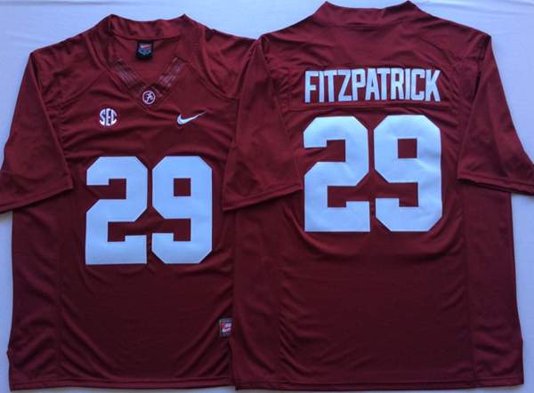 Alabama Crimson Tide FITZPATRICK #29 Red NCAA Football Jersey