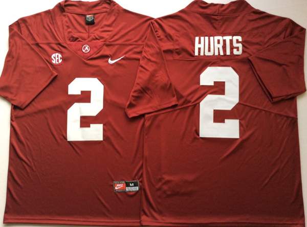 Alabama Crimson Tide HURTS #2 Red NCAA Football Jersey