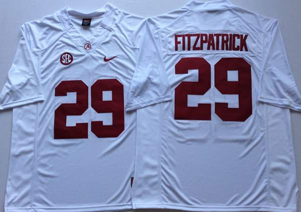 Alabama Crimson Tide FITZPATRICK #29 White NCAA Football Jersey