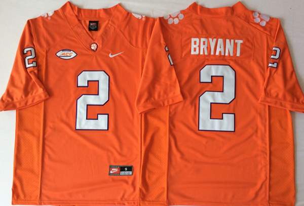 Clemson Tigers BRYANT #2 Orange NCAA Football Jersey