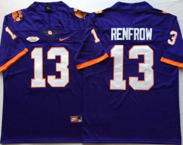 Clemson Tigers RENFROW #13 Purple NCAA Football Jersey