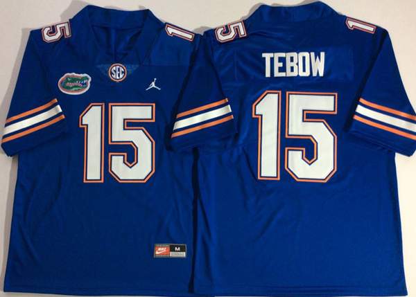 Florida Gators TEBOW #15 Blue NCAA Football Jersey 02