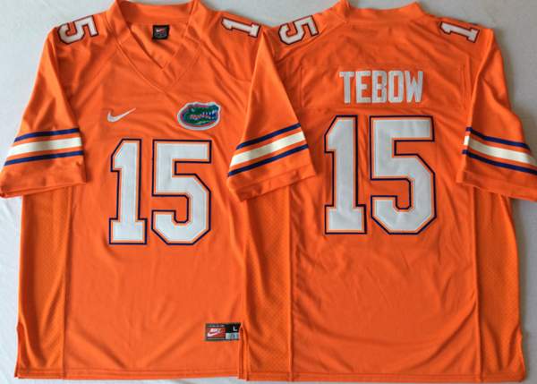 Florida Gators TEBOW #15 Orange NCAA Football Jersey 02