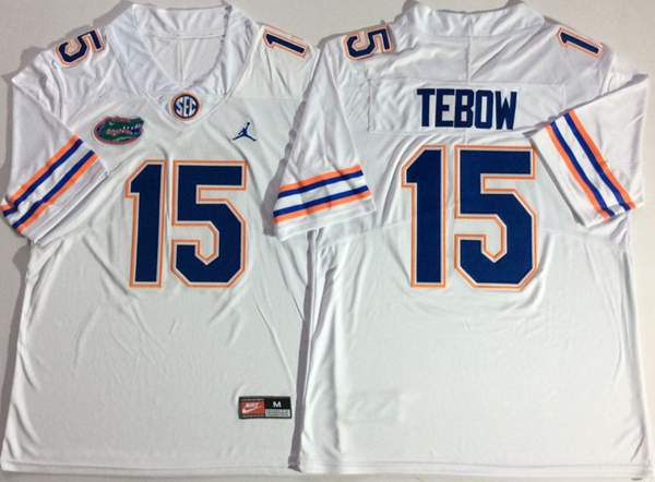 Florida Gators TEBOW #15 White NCAA Football Jersey