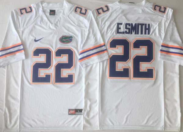 Florida Gators E.SMITH #22 White NCAA Football Jersey 02