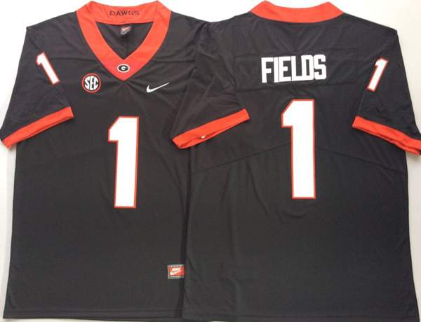 Georgia Bulldogs FIELDS #1 Black NCAA Football Jersey