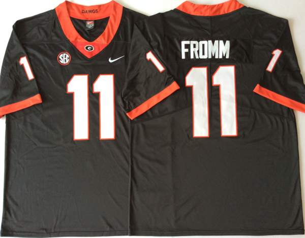 Georgia Bulldogs FROMM #11 Black NCAA Football Jersey