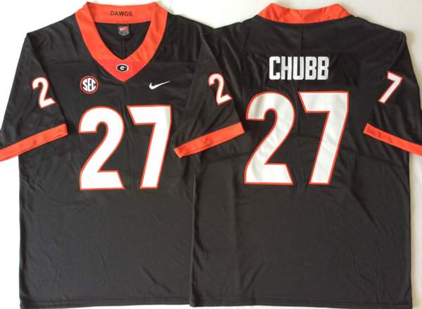 Georgia Bulldogs CHUBB #27 Black NCAA Football Jersey