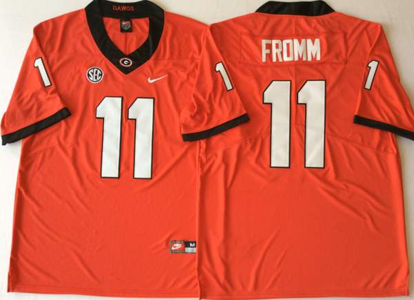 Georgia Bulldogs FROMM #11 Orange NCAA Football Jersey