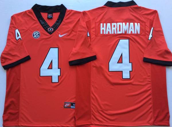 Georgia Bulldogs HAROMAN #4 Red NCAA Football Jersey