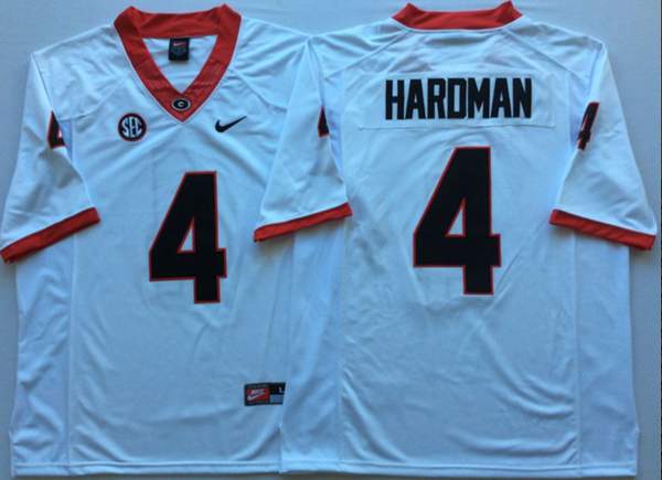 Georgia Bulldogs HAROMAN #4 White NCAA Football Jersey