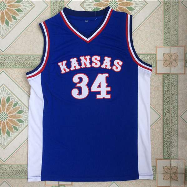 Kansas Jayhawks PIERCE #34 Blue NCAA Basketball Jersey