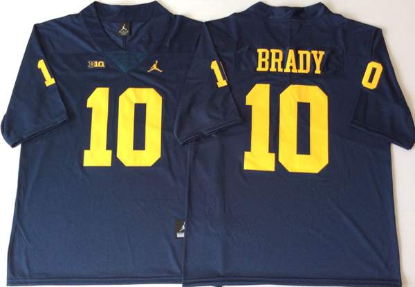 Michigan Wolverines BRADY #10 Dark Blue NCAA Football Jersey