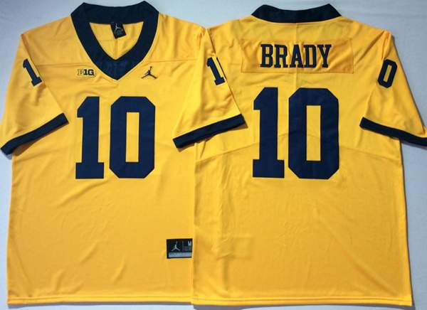 Michigan Wolverines BRADY #10 Yellow NCAA Football Jersey