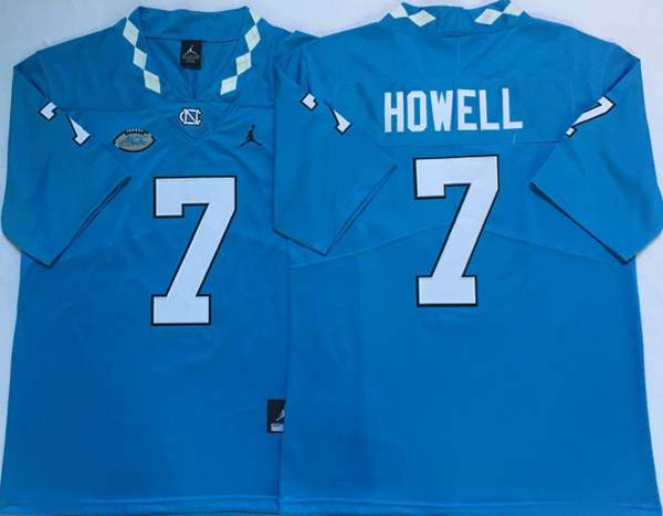 North Carolina Tar Heels HOWELL #7 Blue NCAA Football Jersey