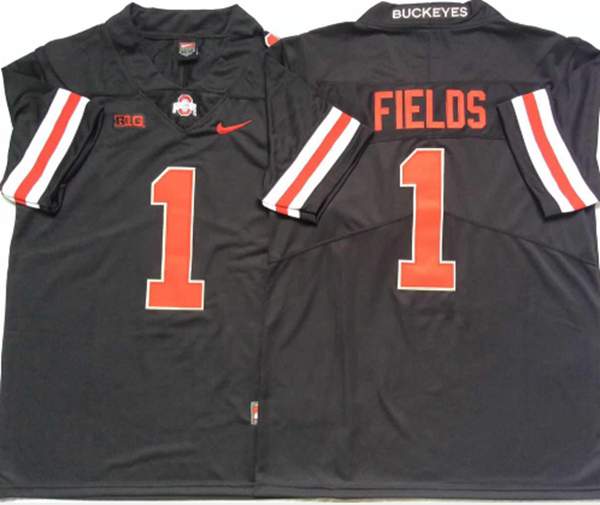 Ohio State Buckeyes FIELDS #1 Black NCAA Football Jersey