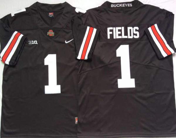 Ohio State Buckeyes FIELDS #1 Black NCAA Football Jersey 02