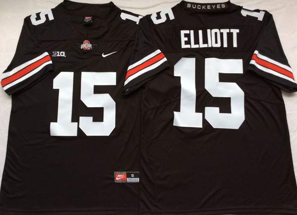 Ohio State Buckeyes ELLIOTT #15 Black NCAA Football Jersey