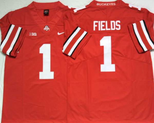 Ohio State Buckeyes FIELDS #1 Red NCAA Football Jersey