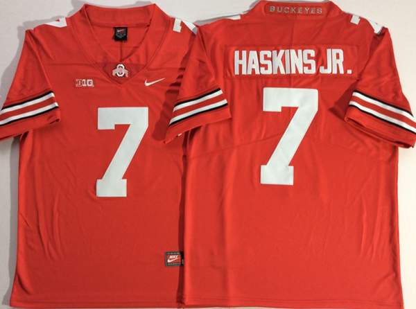 Ohio State Buckeyes HASKINS JR. #7 Red NCAA Football Jersey