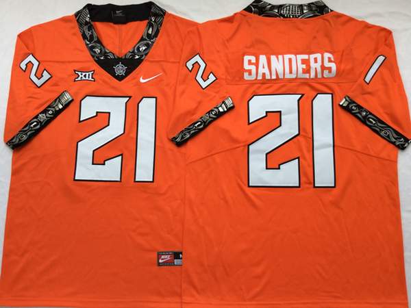 Oklahoma State Cowboys SANDERS #21 Orange NCAA Football Jersey