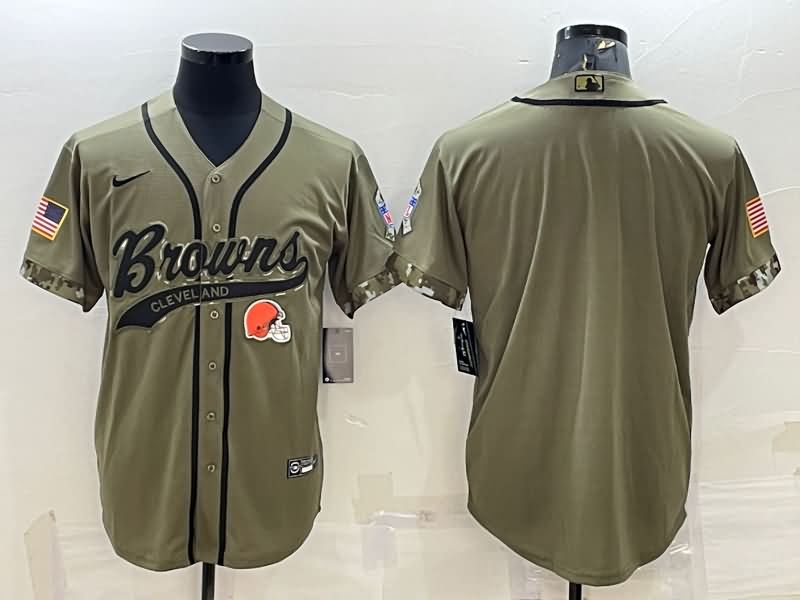 Cleveland Browns Olive Salute To Service MLB&NFL Jersey