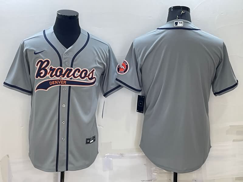 Denver Broncos Grey MLB&NFL Jersey