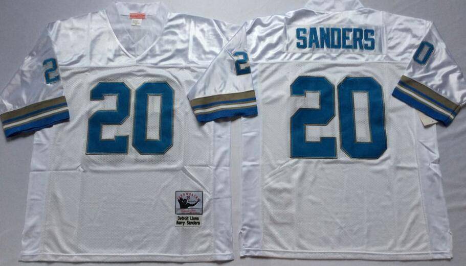 Detroit Lions White Retro NFL Jersey