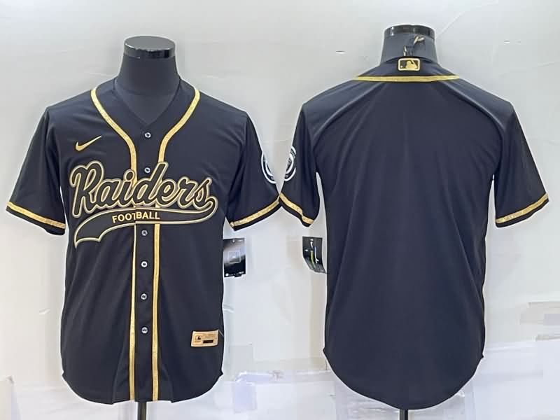 Las Vegas Raiders Black Gold MLB&NFL Jersey