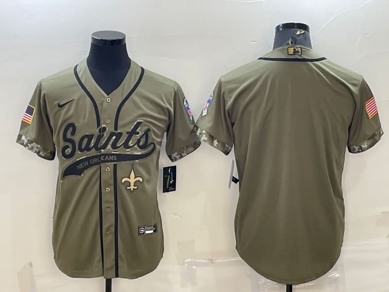 New Orleans Saints Olive Salute To Service MLB&NFL Jersey