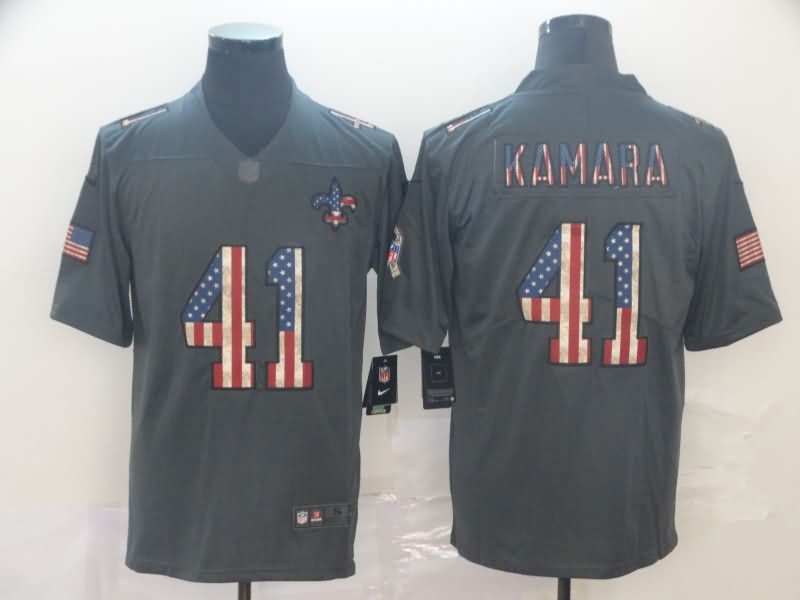 New Orleans Saints Black USA Flag NFL Jersey