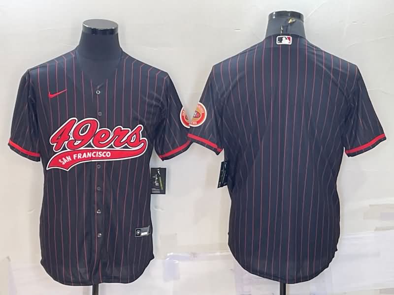 San Francisco 49ers Black MLB&NFL Jersey 02