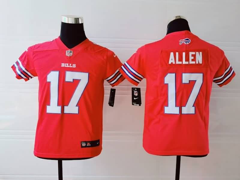 Kids Buffalo Bills ALLEN #17 Red NFL Jersey