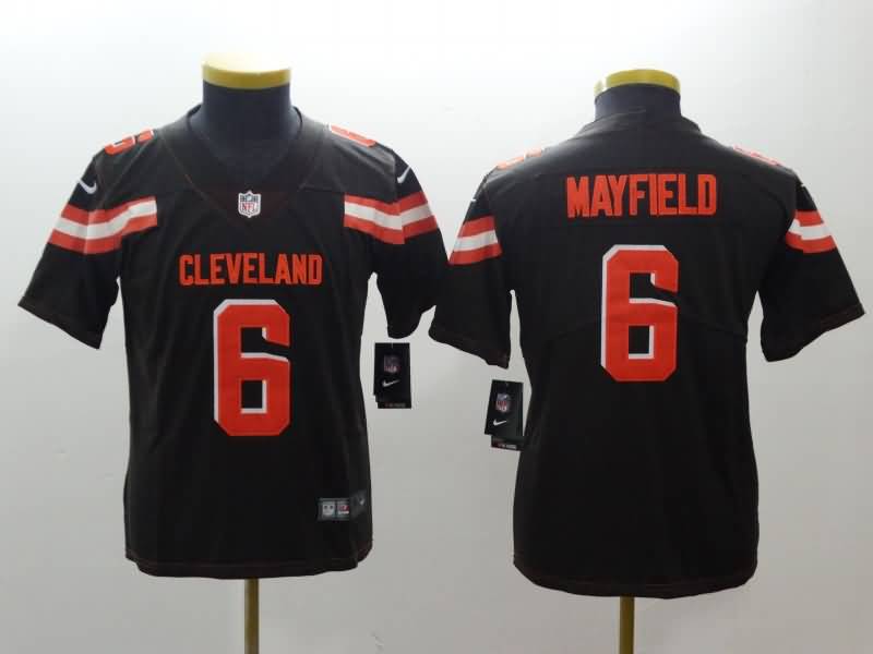 Kids Cleveland Browns MAYFIELD #6 Brown NFL Jersey 02