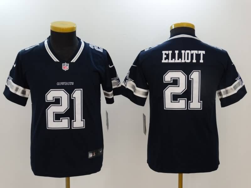 Kids Dallas Cowboys ELLIOTT #21 Dark Blue NFL Jersey