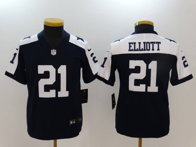 Kids Dallas Cowboys ELLIOTT #21 Dark Blue NFL Jersey 02