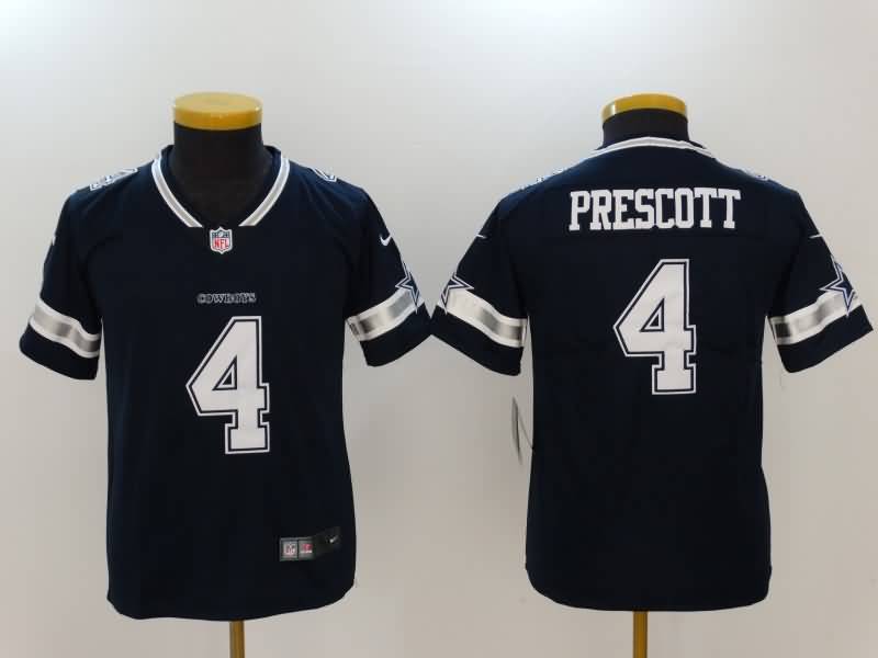 Kids Dallas Cowboys PRESCOTT #4 Dark Blue NFL Jersey