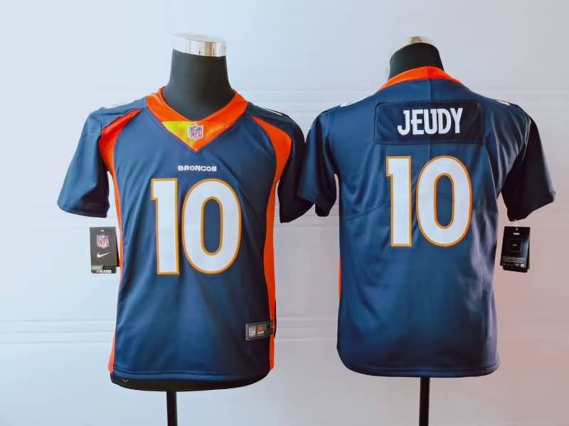 Kids Denver Broncos JEUDY #10 Dark Blue NFL Jersey