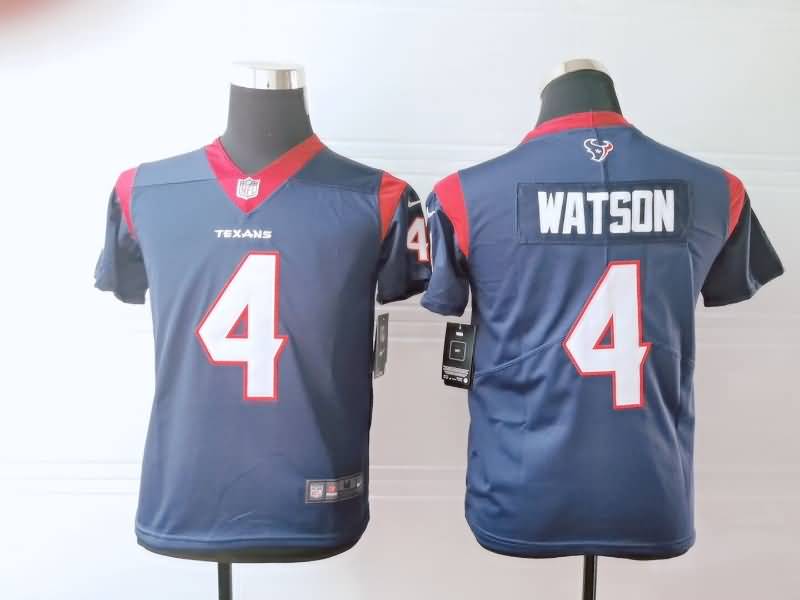 Kids Houston Texans WATSON #4 Dark Blue NFL Jersey