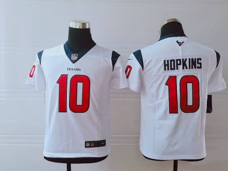 Kids Houston Texans HOPKINS #10 White NFL Jersey