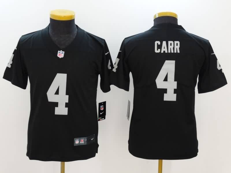 Kids Las Vegas Raiders CARR #4 Black NFL Jersey