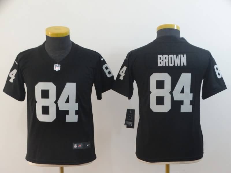 Kids Las Vegas Raiders BROWN #84 Black NFL Jersey