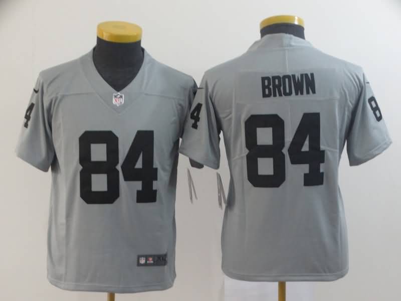 Kids Las Vegas Raiders BROWN #84 Grey Inverted Legend NFL Jersey