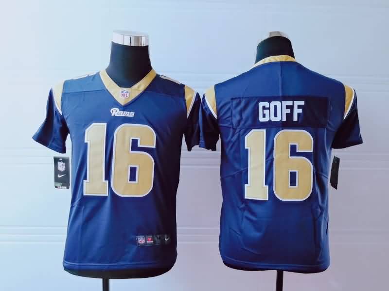 Kids Los Angeles Rams GOFF #16 Dark Blue NFL Jersey