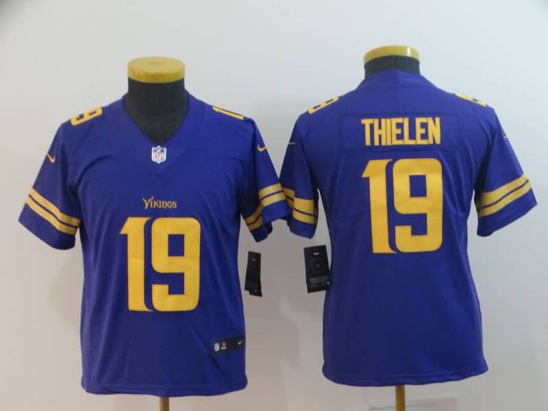 Kids Minnesota Vikings THIELEN #19 Purple NFL Jersey 02